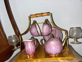 Juego de té vintage morado