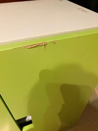 Armario pequeño verde y blanco