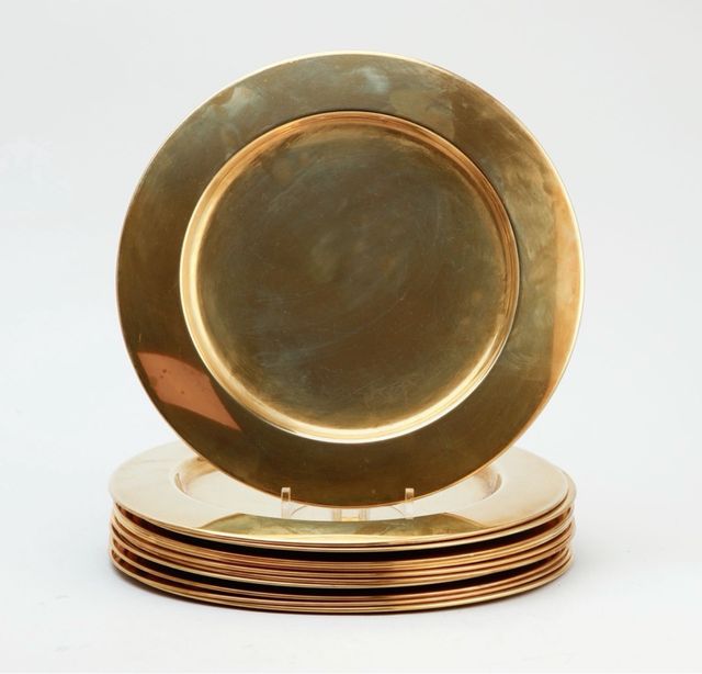 Piatto Piano in Ottone - Set di 12 Pezzi