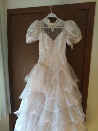 Vestido de Novia Talla 40 Rosa y Blanco