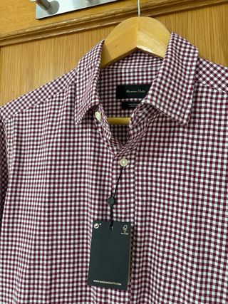 Camisa Massimo Dutti cuadros rojos y blancos