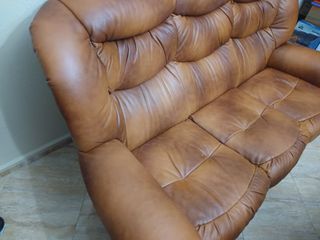 Sofá 3 plazas piel auténtico