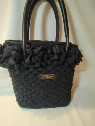 Borsa uncinetto nera