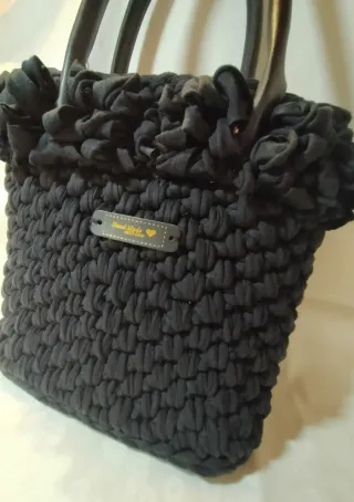 Borsa uncinetto nera