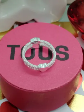 Anillo  Plata Doble Icon Mesh motivo  Oso Corazón