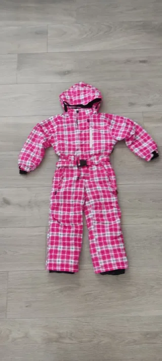 Mono de esquí a cuadros rosa