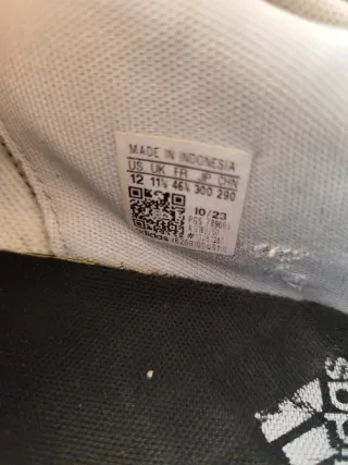 Zapatillas Adidas Talla 46.5 Blancas Negras