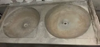 Fregadero Mármol Doble Seno Antiguo 170x54