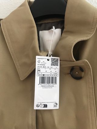 Mango Trench Clásico Beige con Cinturón