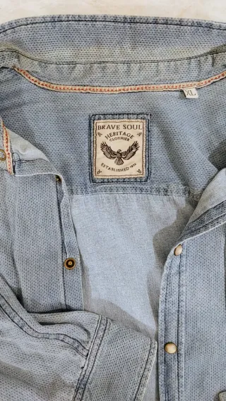 Camisa Vaquera Brave Soul Azul