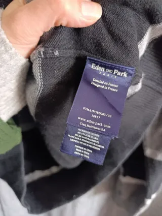 Jersey Edén Park cuello alto rayas Talla L