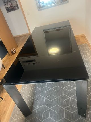 Mesa de comedor de cristal templado