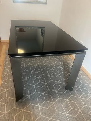 Mesa de comedor de cristal templado