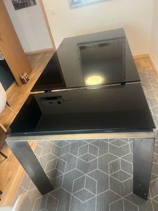 Mesa de comedor de cristal templado