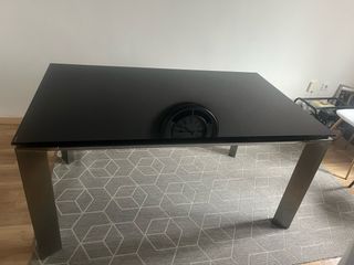 Mesa de comedor de cristal templado