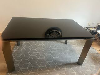 Mesa de comedor de cristal templado