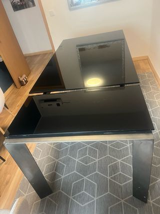 Mesa de comedor de cristal templado