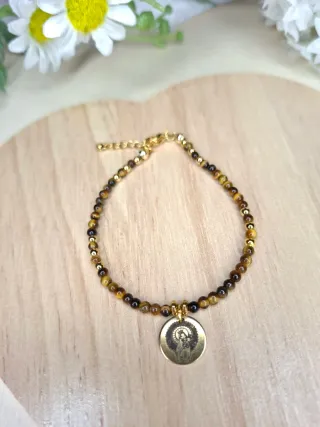 Pulsera Ojo De Tigre Virgen Del Pilar.