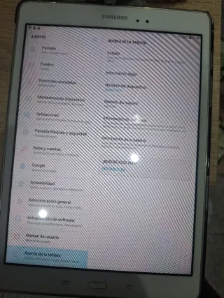 Tablet Samsung Plata y Blanca