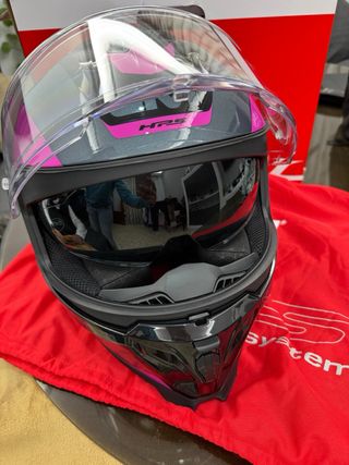 Casco Givi Glossy Balck Titanium Fucsia  XS