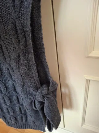 Chaleco lana cuello alto trenzado