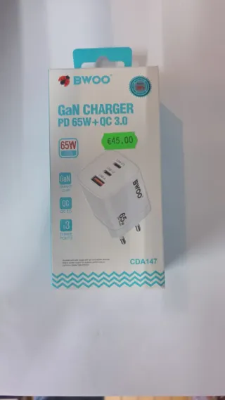 Caricabatterie BWOO GaN 65W PD QC3.0