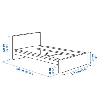 Estructura Cama Blanca 90x200cm