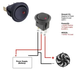 2 Interruptores Redondos con LED