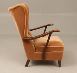 Butaca terciopelo mediados siglo XX