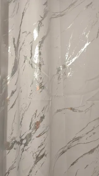 Cortinas Poliéster Gris Perla y Plata con anillas