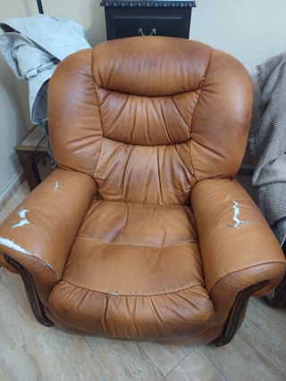 Sillones de piel original marrones