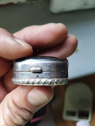 Pastillero antiguo Plata Ley 925 Labradorita S.XIX