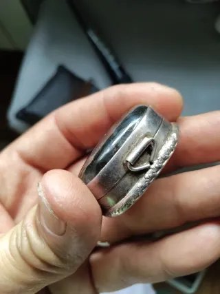 Pastillero antiguo Plata Ley 925 Labradorita S.XIX