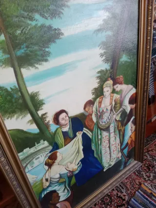 Cuadro Óleo Antiguo Moisés Gran Formato