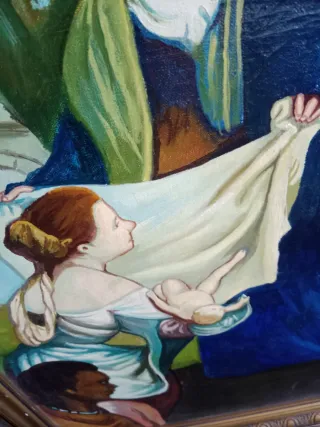 Cuadro Óleo Antiguo Moisés Gran Formato