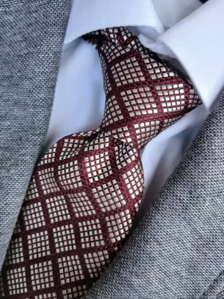 Cravatta Tom Harrison Beige e Rossa