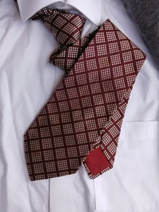 Cravatta Tom Harrison Beige e Rossa