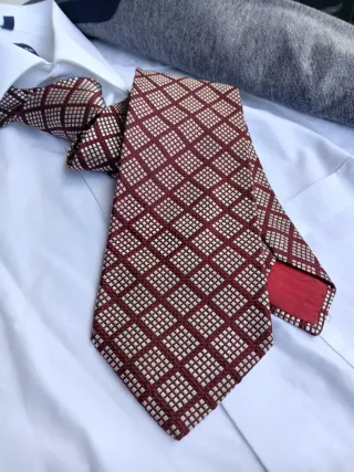 Cravatta Tom Harrison Beige e Rossa