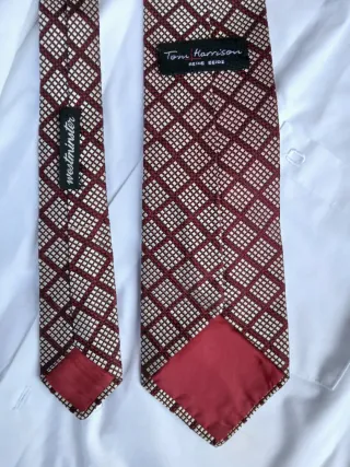 Cravatta Tom Harrison Beige e Rossa