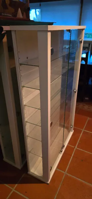 2 Vitrinas expositoras cristal y madera