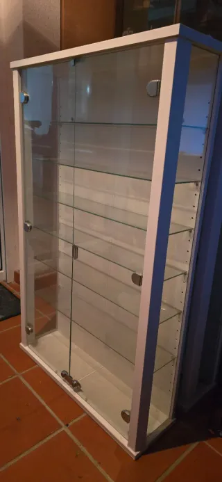 2 Vitrinas expositoras cristal y madera
