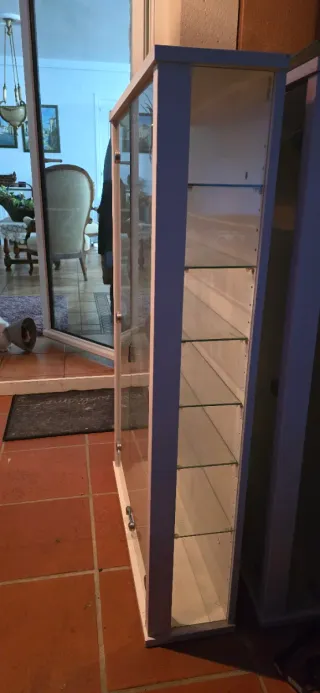 2 Vitrinas expositoras cristal y madera