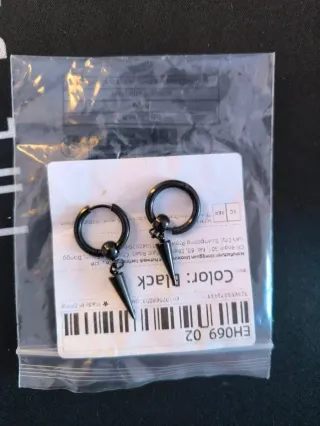 Pendientes Aro Acero Inoxidable Negro