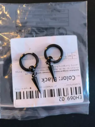 Pendientes Aro Acero Inoxidable Negro