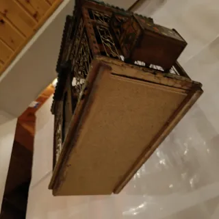 Preciosa Jaula Decorativa, policromada a mano