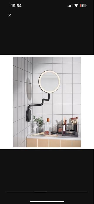 Espejo Baño Ikea Ekfann Negro. Nuevo con luz