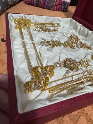 Aderezo Fallera Oro con Perlas