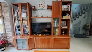 Mueble modular madera y cristal