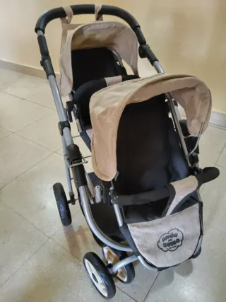 Carro gemelar para muñecas