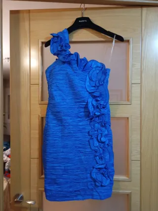 Vestido fiesta corto azul klein